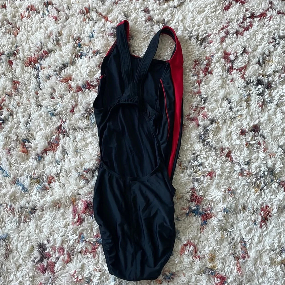 Black and Red Sporti One Piece - Picture 2 of 2